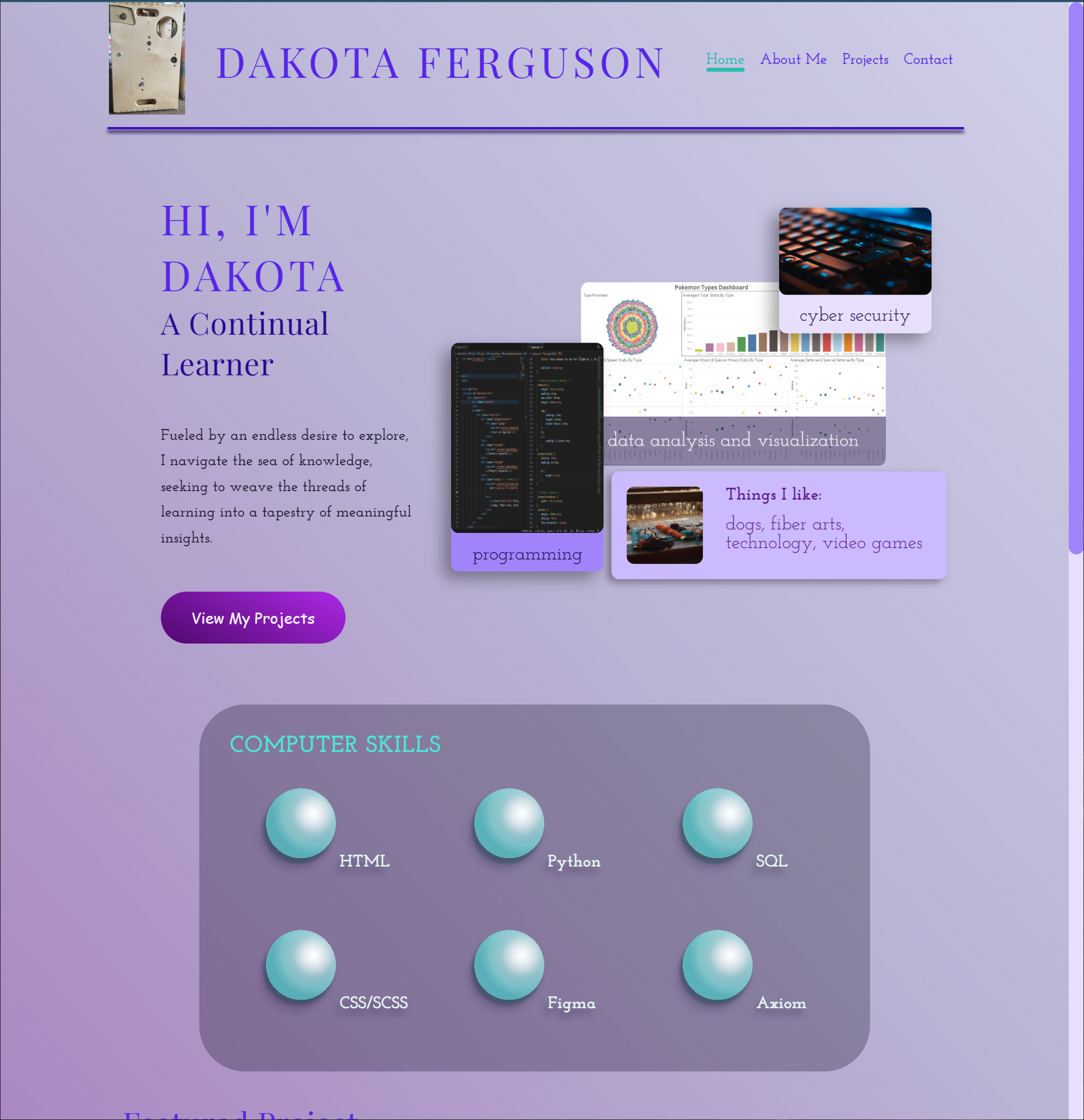 A few lines of HTML and CSS code for this website.