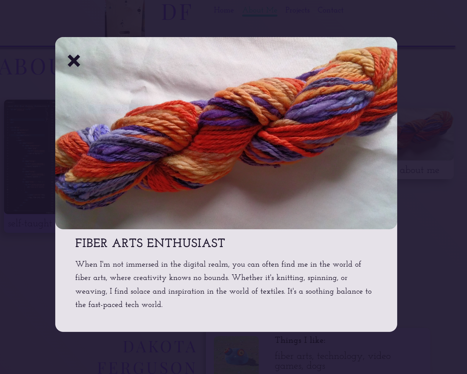 An image of one of the modals from this website.